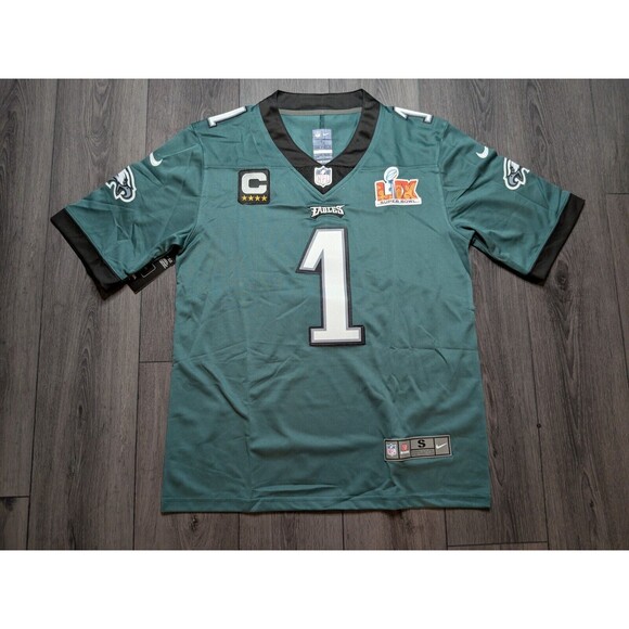 Eagles Other - Jalen Hurts #1 Philadelphia Eagles 2025 Super Bowl Patch Stitched Jersey Small